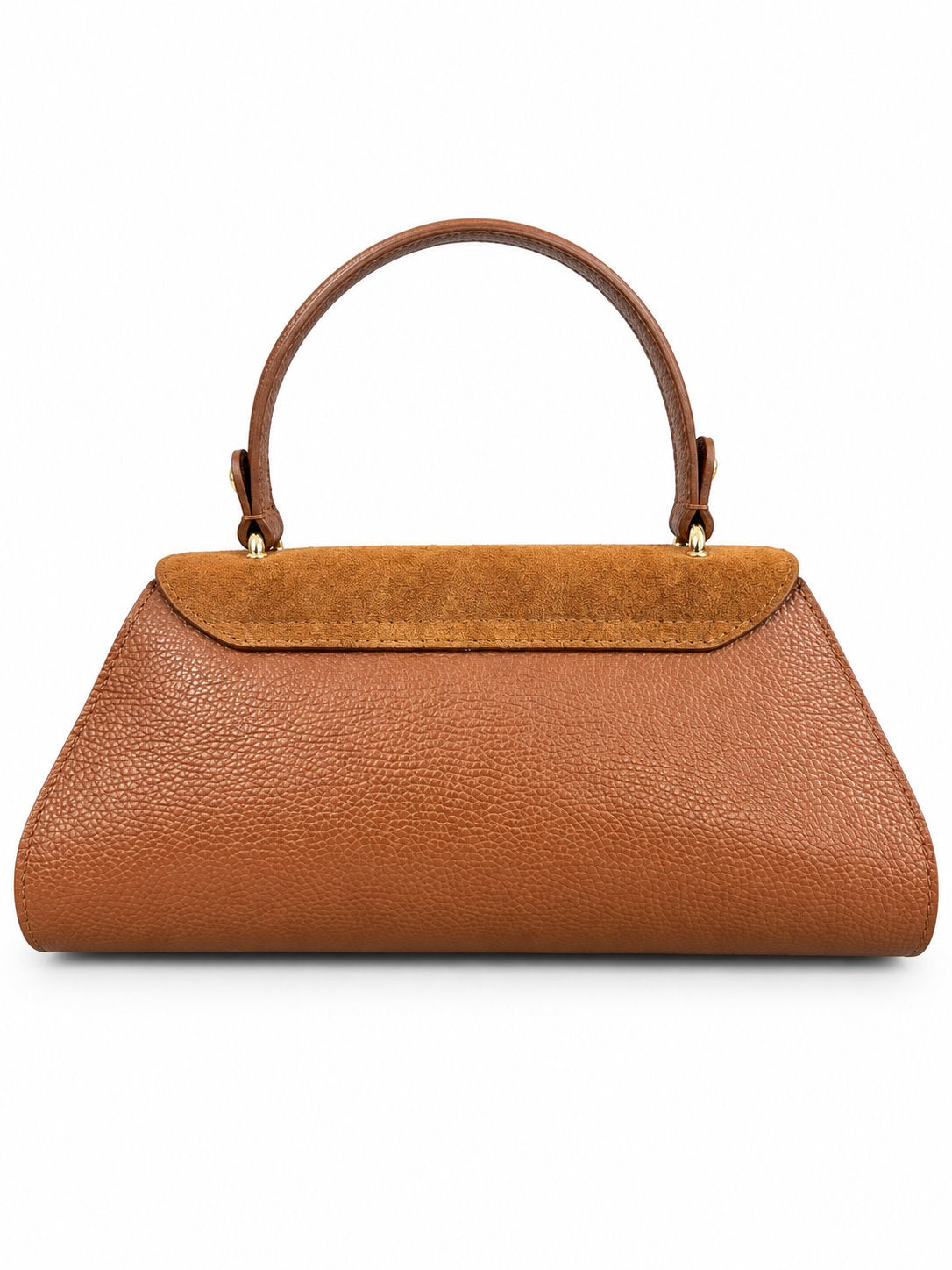 Structured Handbag in Genuine Suede and Dollaro Leather - Made in Italy - Art. 26152
