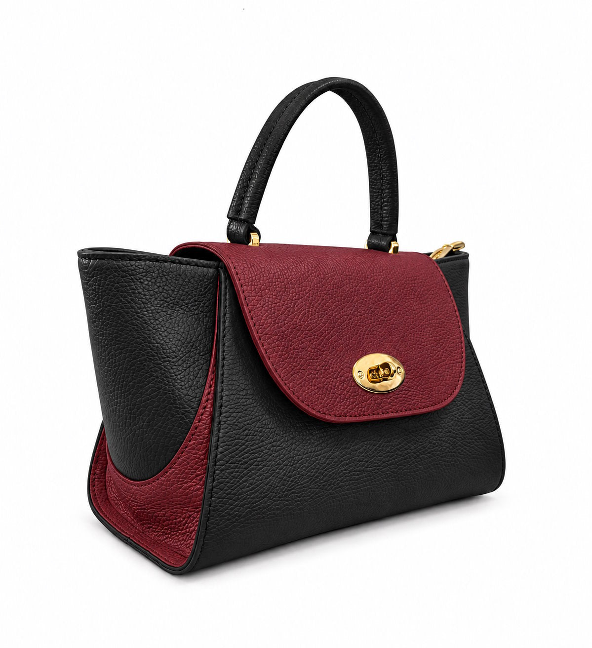 Structured Handbag in Genuine Dollaro Leather - Made in Italy - Art. 26157