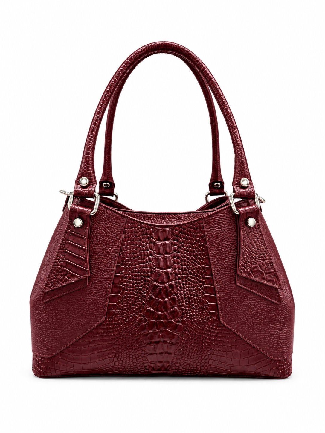 Structured Handbag in Genuine Dollaro and Croco Leather - Made in Italy - Art. 26162