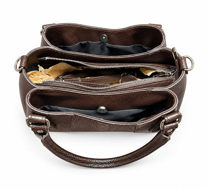Structured Handbag in Genuine Dollaro and Croco Leather - Made in Italy - Art. 26162