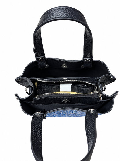 Structured Handbag in Genuine Printed and Dollaro Leather - Made in Italy - Art. 26163