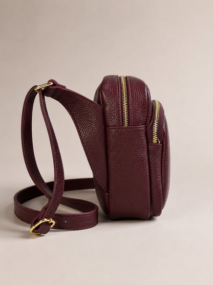 Soft Crossbody Bag in Genuine Dollaro Leather - Made in Italy - Art. 26136
