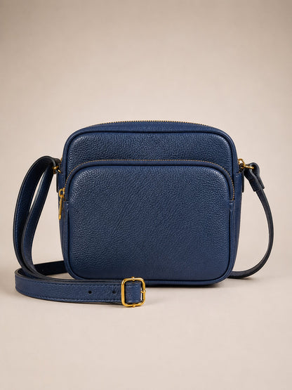 Soft Crossbody Bag in Genuine Dollaro Leather - Made in Italy - Art. 26136