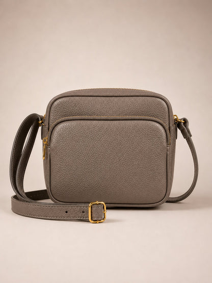 Soft Crossbody Bag in Genuine Dollaro Leather - Made in Italy - Art. 26136