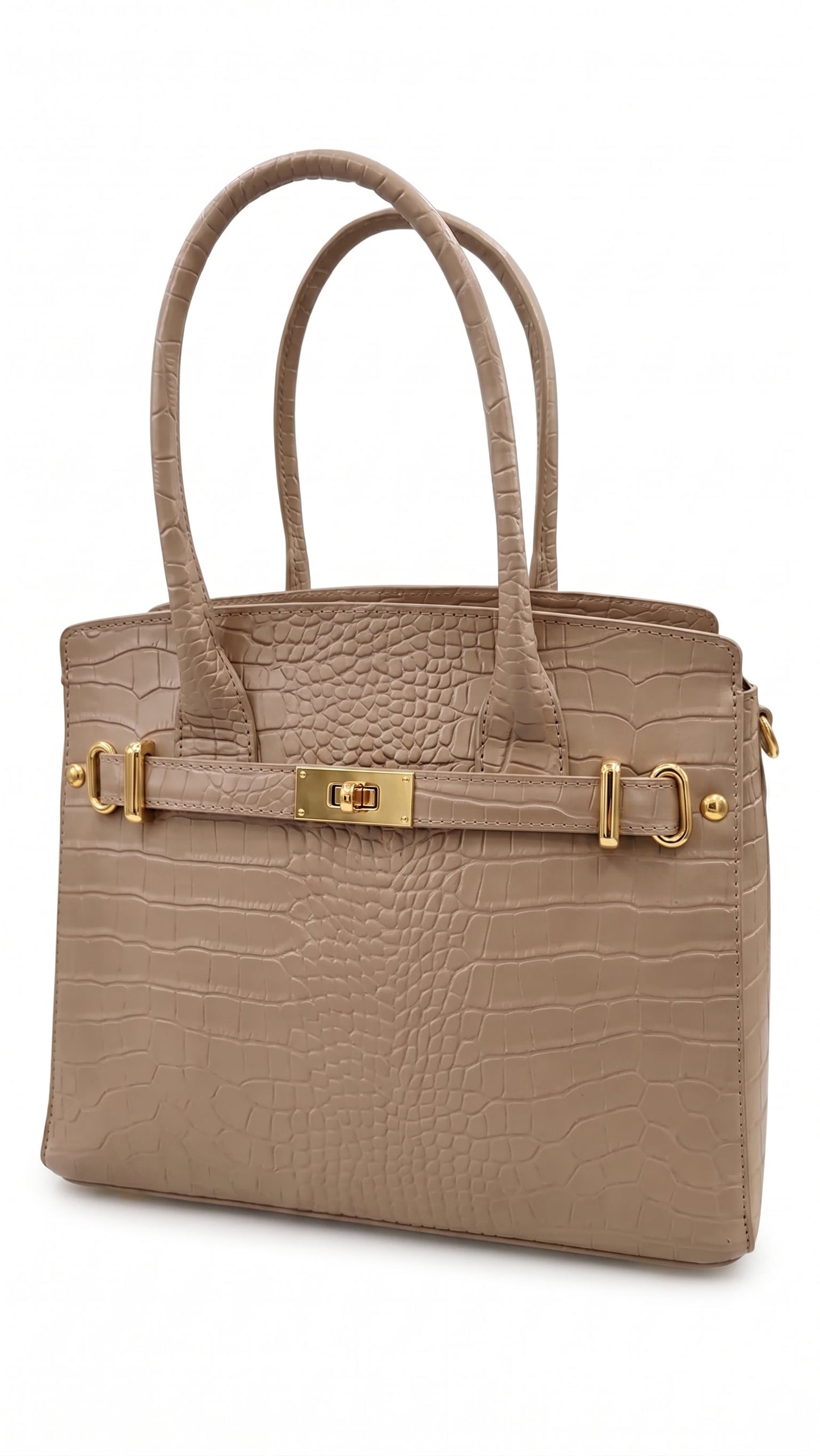 Structured Handbag in Genuine Croco Leather - Made in Italy - Art. 26105