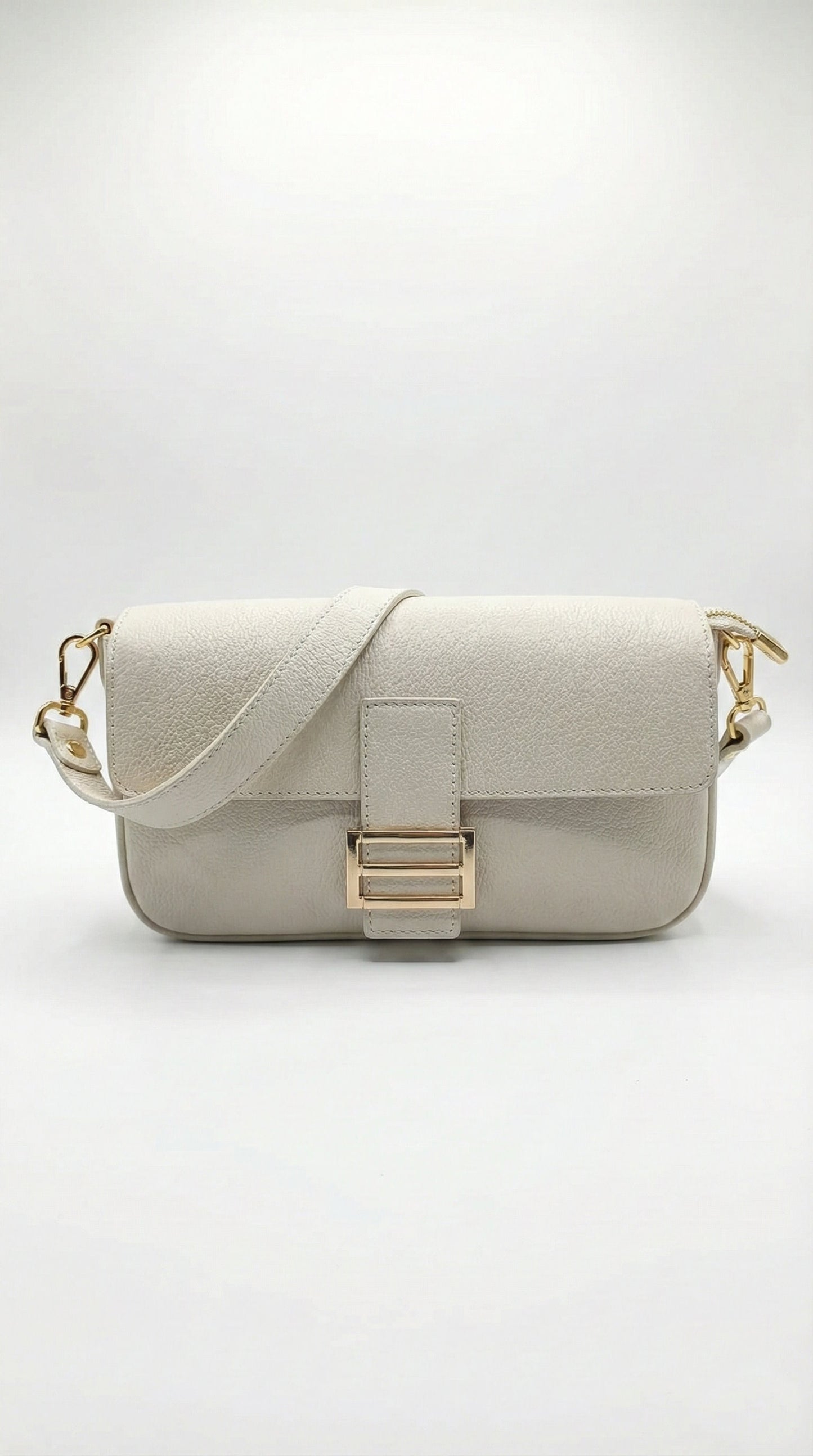 Structured Crossbody Bag in Genuine Dollaro Leather - Made in Italy - Art. 26040