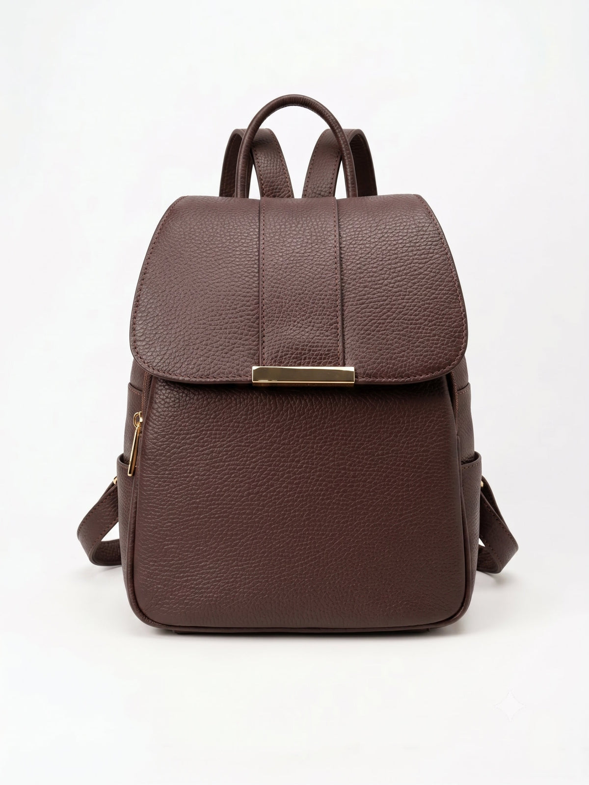Structured Backpack in Genuine Dollaro Leather - Made in Italy - Art. 26065