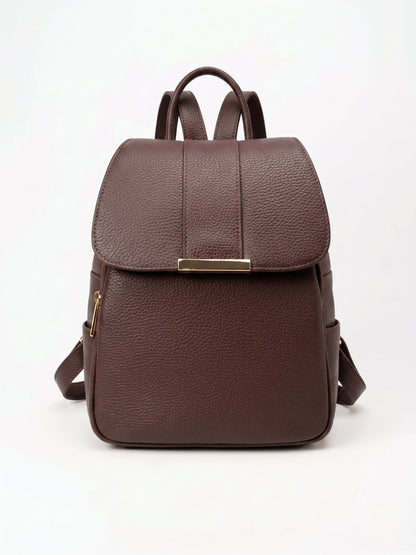 Structured Backpack in Genuine Dollaro Leather - Made in Italy - Art. 26065