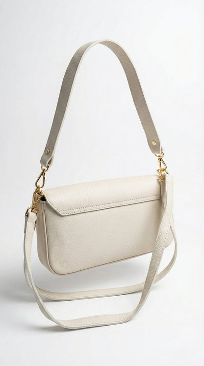 Structured Crossbody Bag in Genuine Dollaro Leather - Made in Italy - Art. 26040