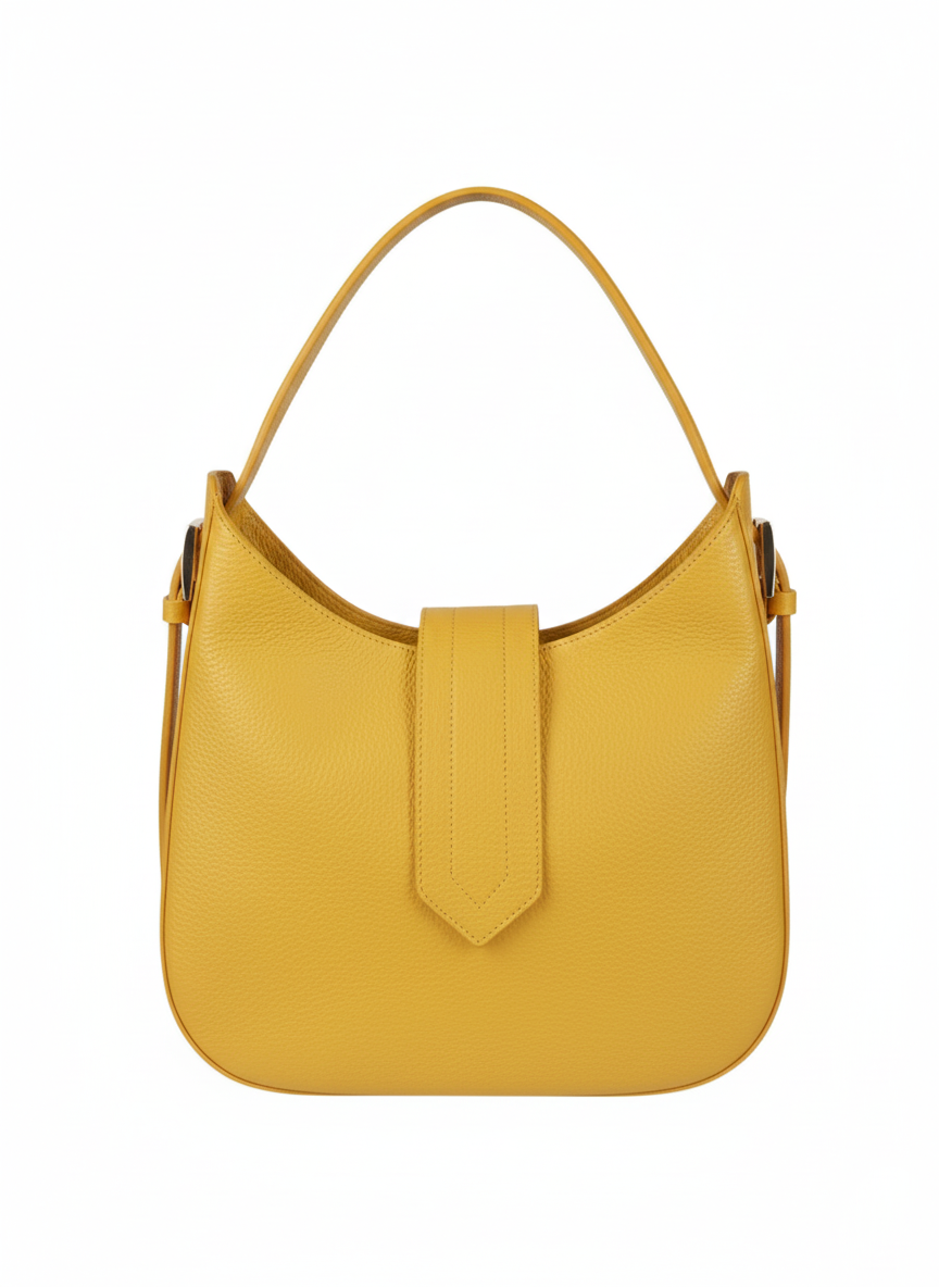 Structured Handbag and Crossbody bag in Genuine Dollar Leather - Made in Italy - Art. 24030