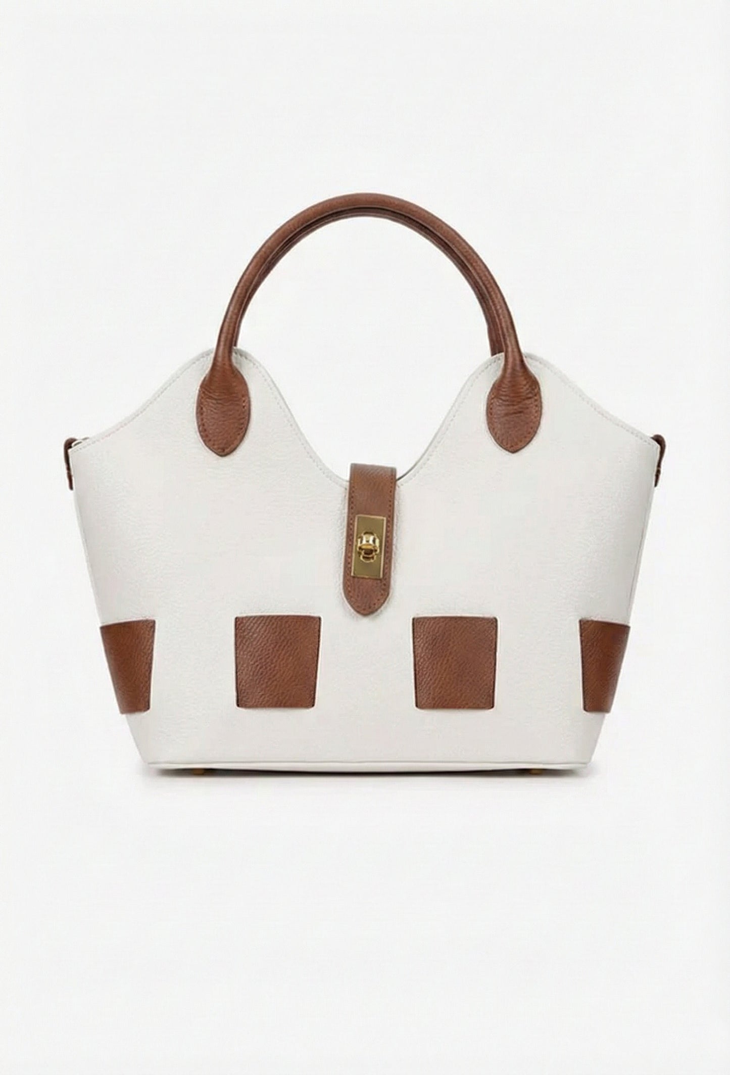 Structured Handbag in Genuine Dollar Leather - Made in Italy - Art. 25386