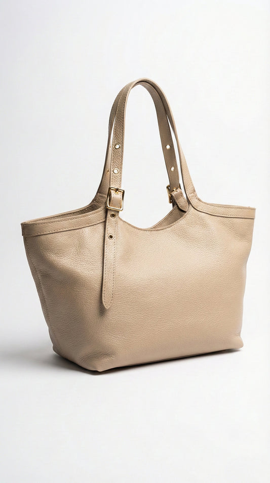 Soft Shoulder Bag in Genuine Dollaro Leather - Made in Italy - Art. 26033