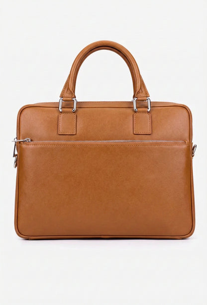 Structured Briefcase in Genuine Dollar Leather - Made in Italy - Art. 25396