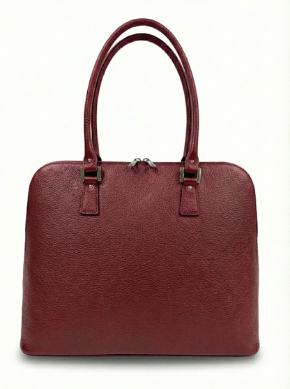 Structured Handbag in Genuine Dollar Leather - Made in Italy - Art. 26000