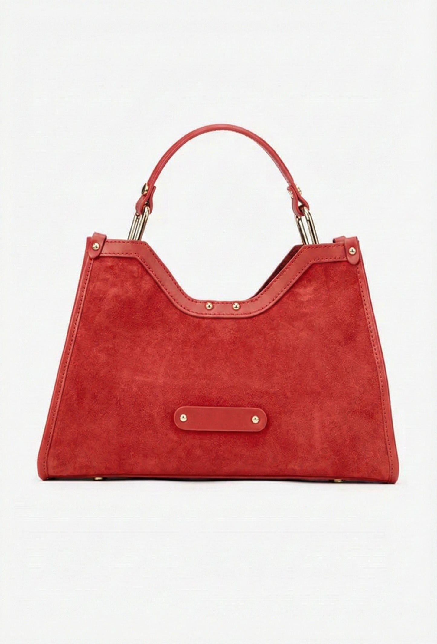 Structured Handbag in Genuine Suede Leather - Made in Italy - Art. 25394
