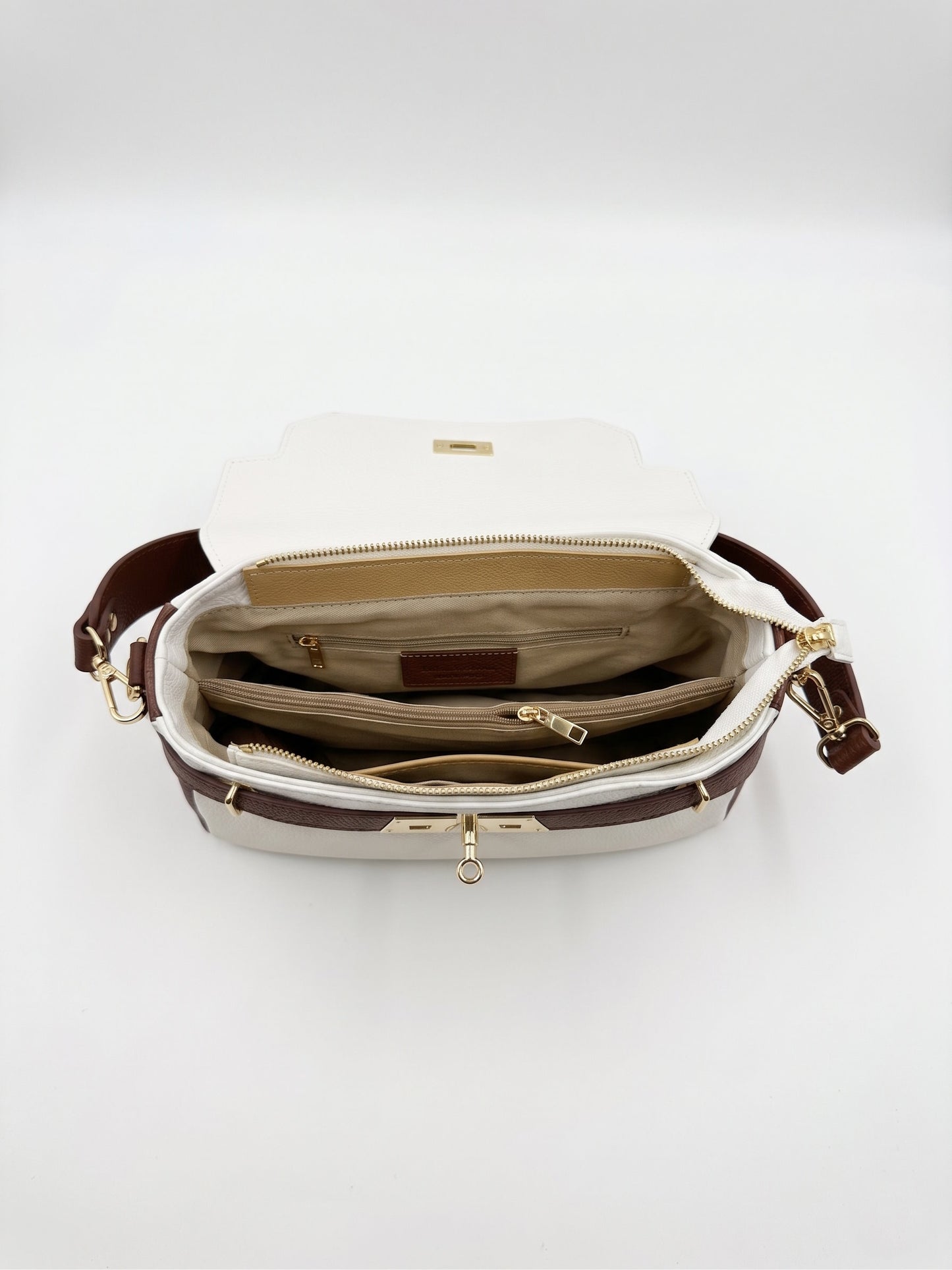 Structured Shoulder Bag in Genuine Dollaro Leather - Made in Italy - Art. 26102