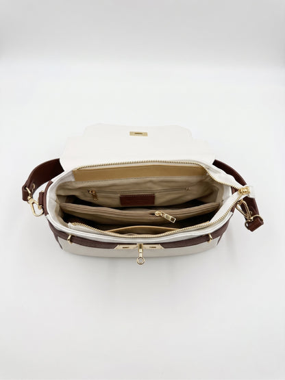 Structured Shoulder Bag in Genuine Dollaro Leather - Made in Italy - Art. 26102