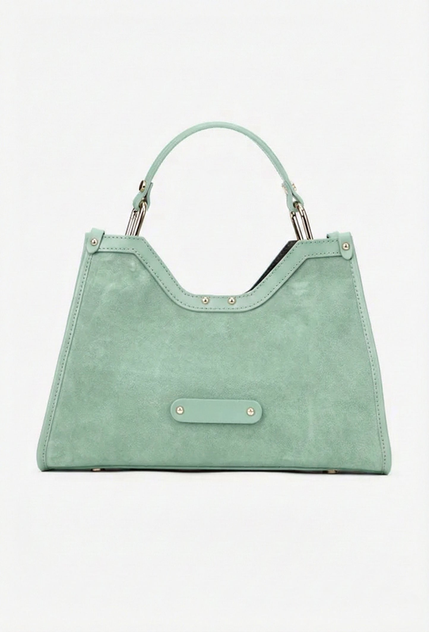 Structured Handbag in Genuine Suede Leather - Made in Italy - Art. 25394