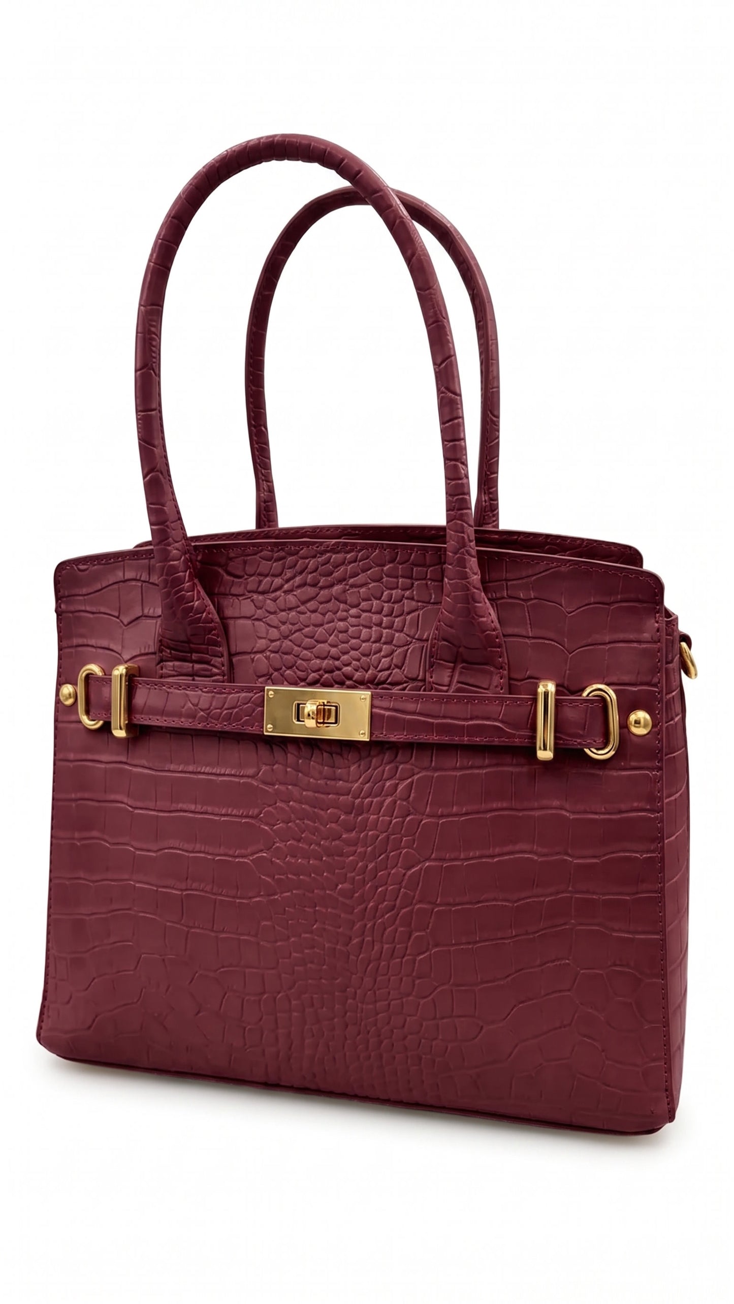Structured Handbag in Genuine Croco Leather - Made in Italy - Art. 26105