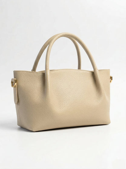 Structured Handbag in Genuine Dollaro Leather - Made in Italy - Art. 26071