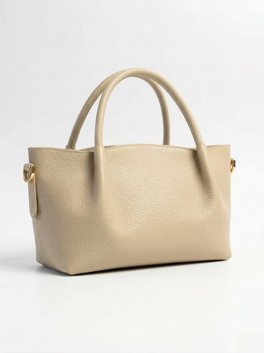 Structured Handbag in Genuine Dollaro Leather - Made in Italy - Art. 26071