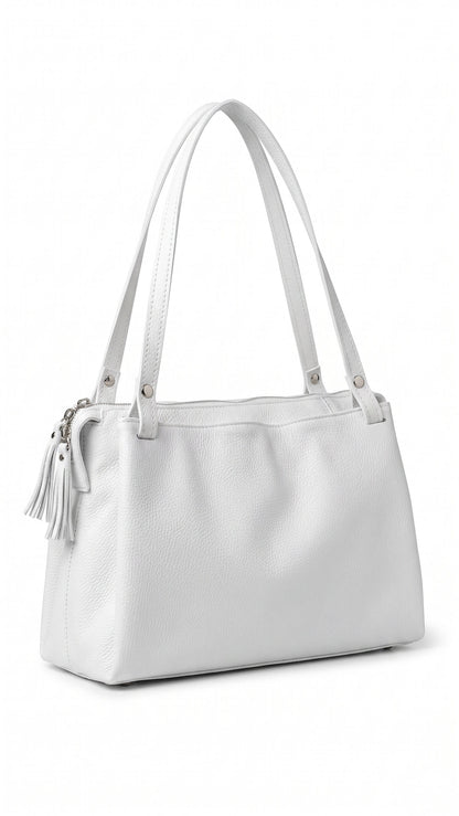 Soft Handbag in Genuine Dollaro Leather - Made in Italy - Art. 26091