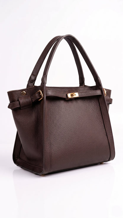 Structured Handbag in Genuine Dollaro Leather - Made in Italy - Art. 26089