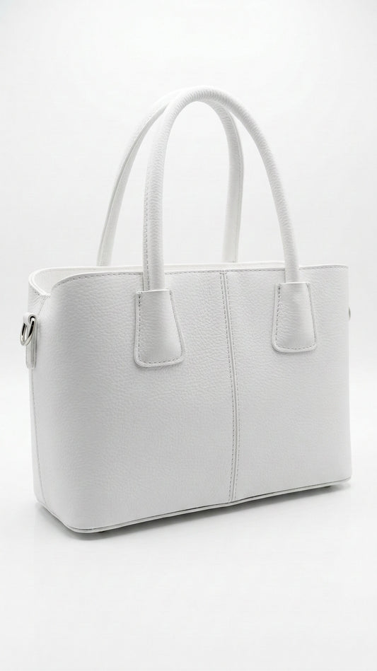 Structured Handbag in Genuine Dollaro Leather - Made in Italy - Art. 26063