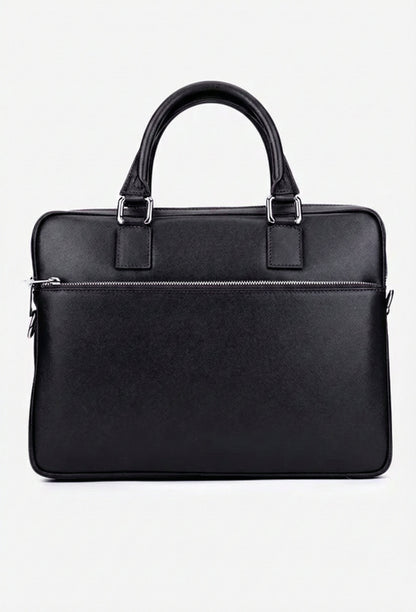 Structured Briefcase in Genuine Dollar Leather - Made in Italy - Art. 25396