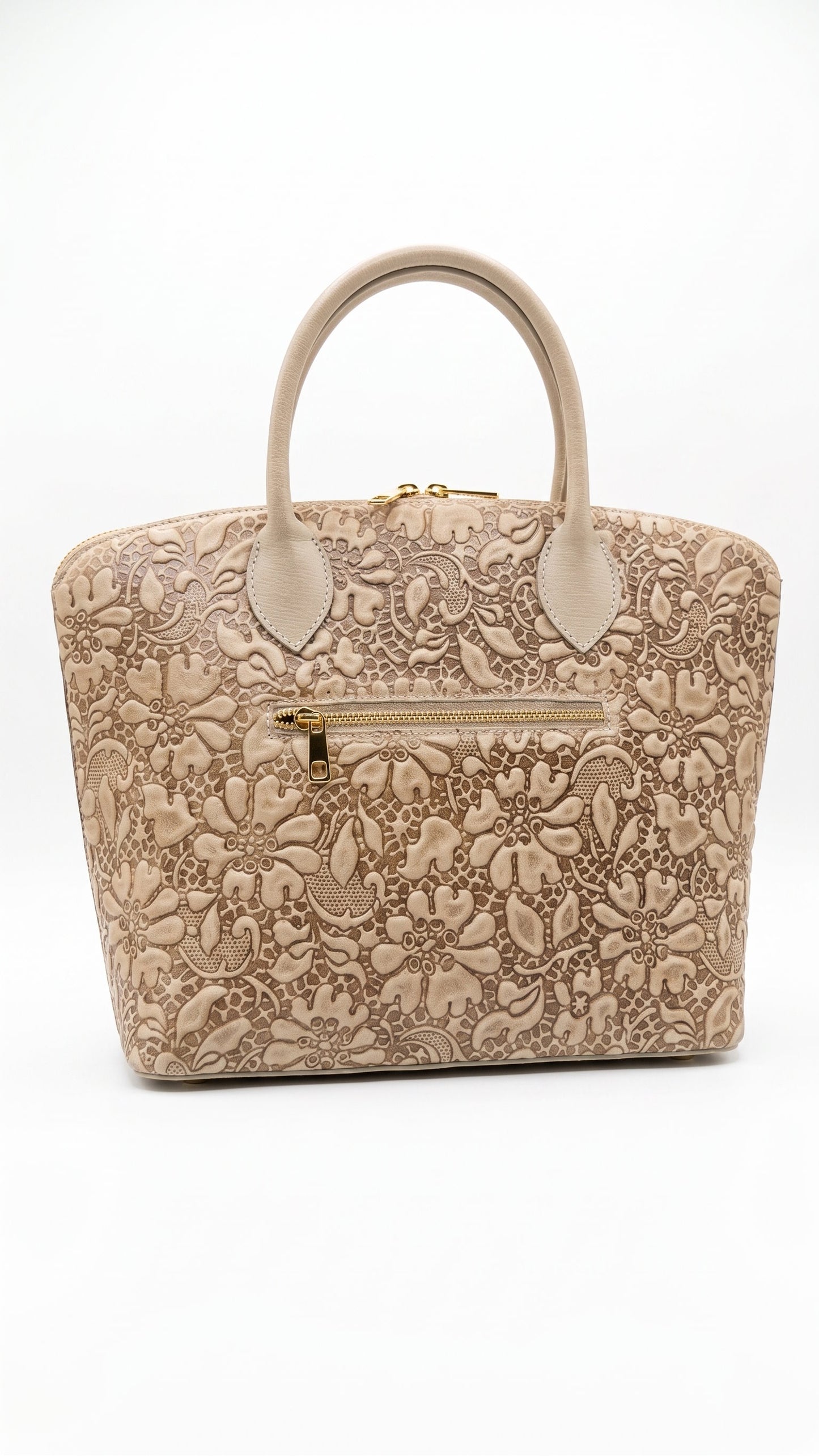 Structured Handbag in Genuine Printed Suede Leather - Made in Italy - Art. 26106