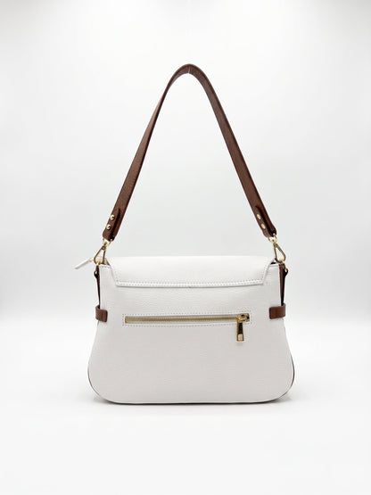 Structured Shoulder Bag in Genuine Dollaro Leather - Made in Italy - Art. 26102