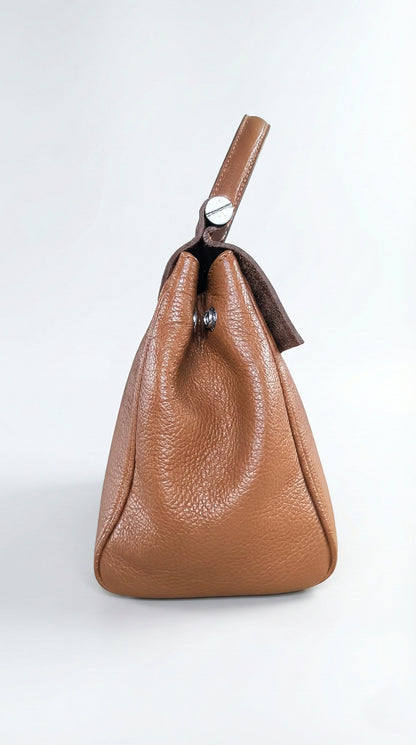 Soft Handbag in Genuine Dollar Leather - Made in Italy - Art. 26019