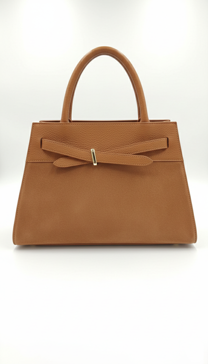 Structured Handbag in Genuine Suede Leather - Made in Italy - Art. 26007