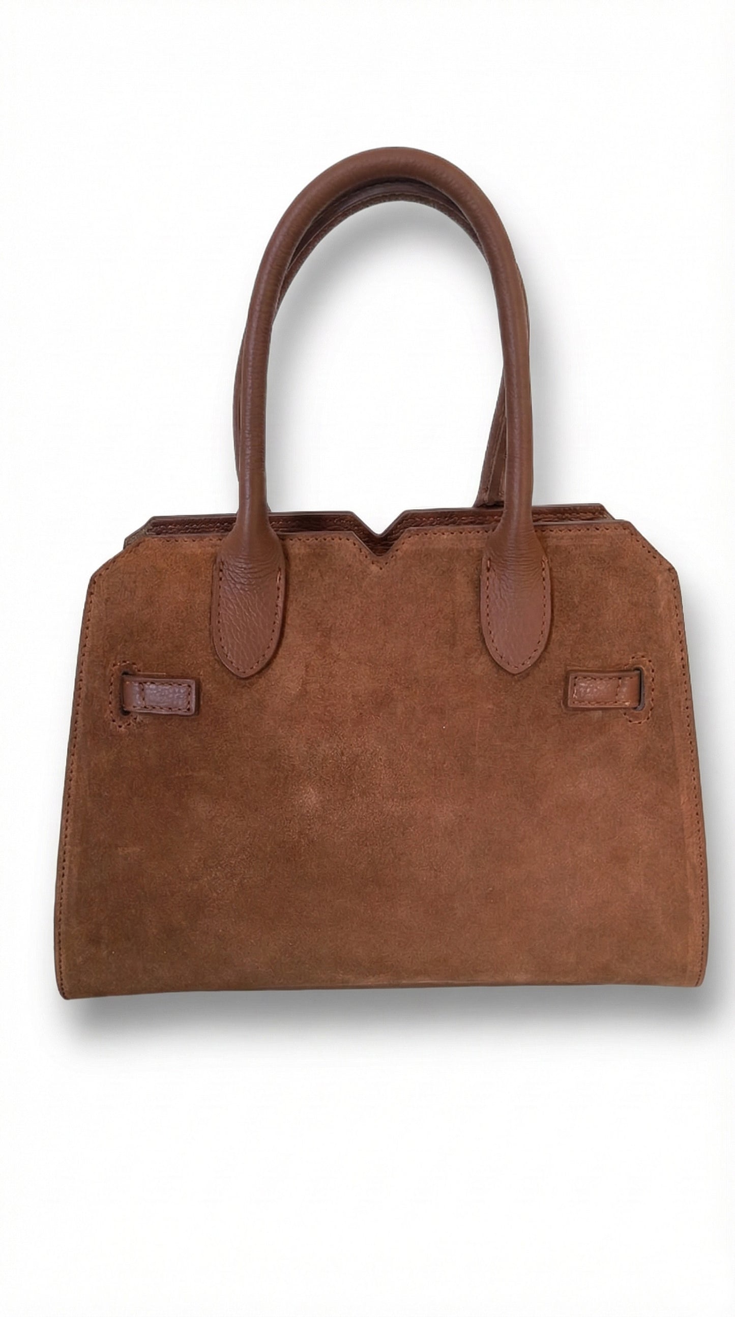 Structured Handbag in Genuine Suede Leather - Made in Italy - Art. 26016SUE