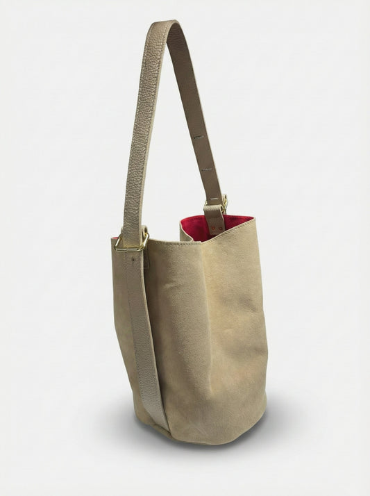 Soft Crossbody Bag in Genuine Suede Leather - Made in Italy - Art. 26009