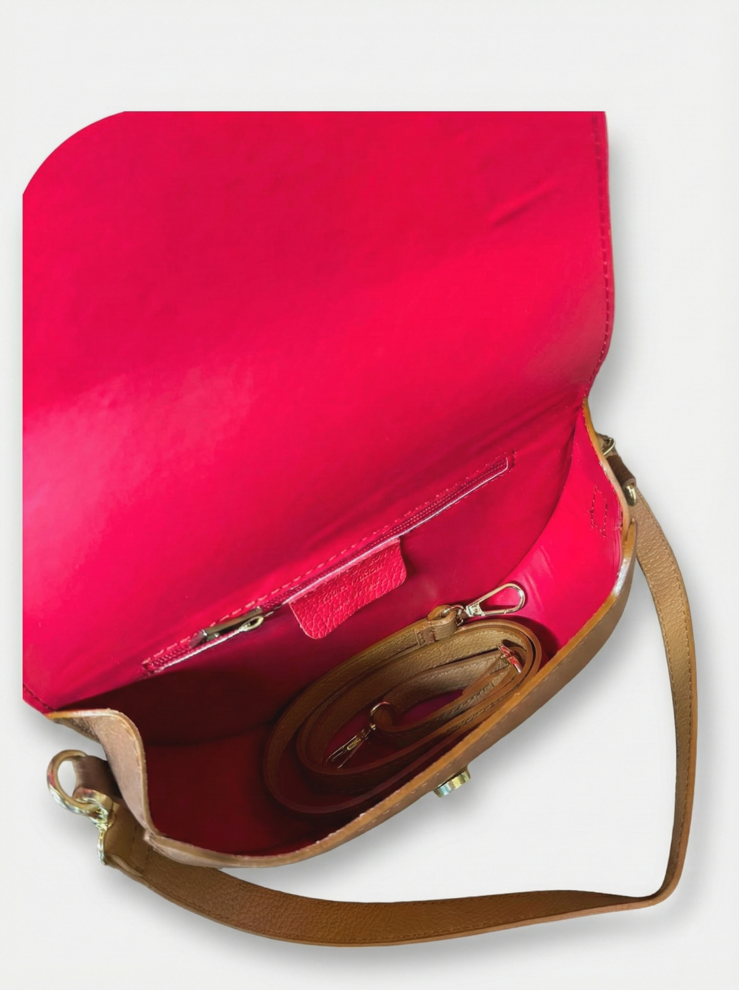 Structured Crossbody Bag in Genuine Dollar Leather - Made in Italy - Art. 26004