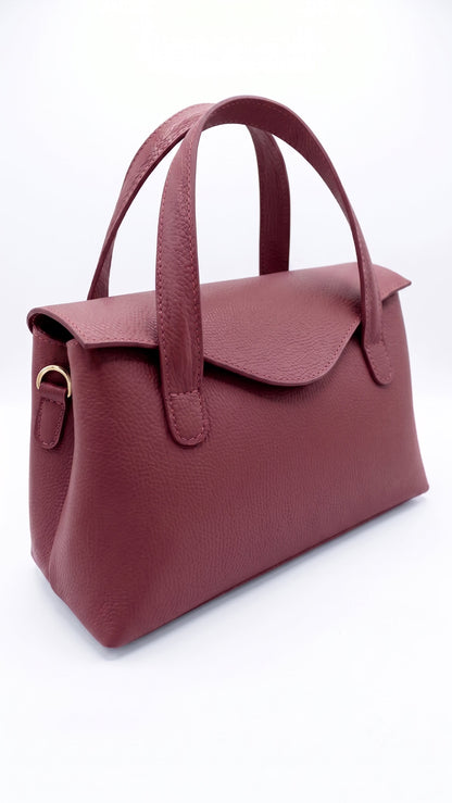 Structured Handbag in Genuine Dollaro Leather - Made in Italy - Art. 26115