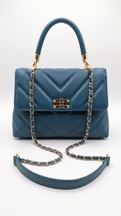 Soft Shoulder Bag and Handbag in Genuine Savage Leather - Made in Italy - Art. 26103