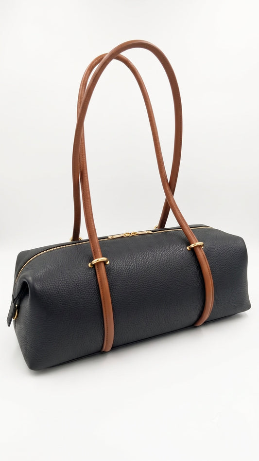 Soft Shoulder bag in Genuine Dollaro Leather - Made in Italy - Art. 26087