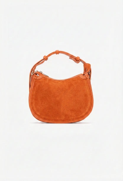 Structured Handbag in Genuine Suede Leather - Made in Italy - Art. 25393