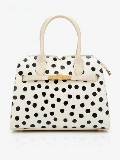 Structured Handbag in Genuine Dollaro Leather - Made in Italy - Art. DOT3