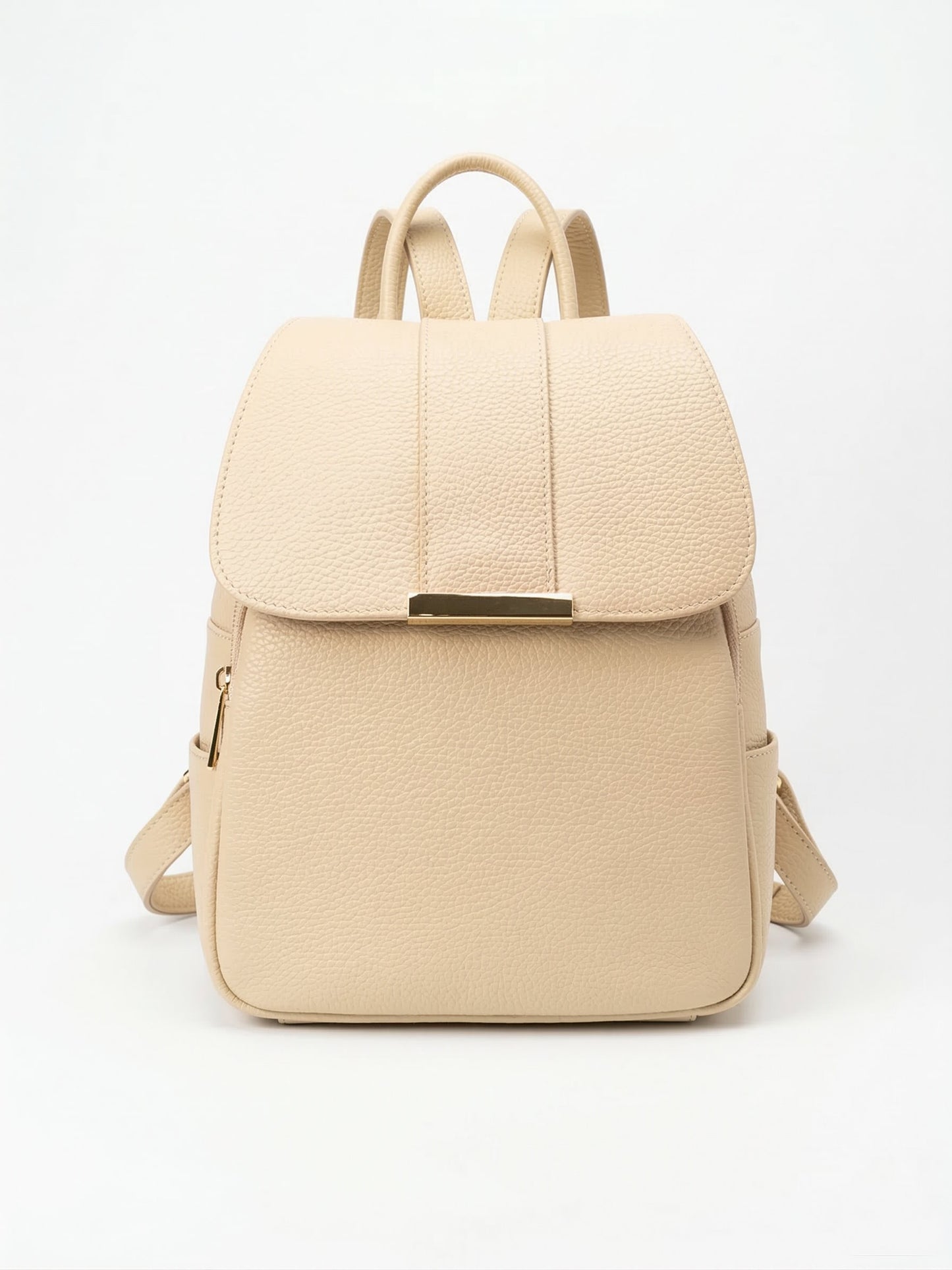 Structured Backpack in Genuine Dollaro Leather - Made in Italy - Art. 26065