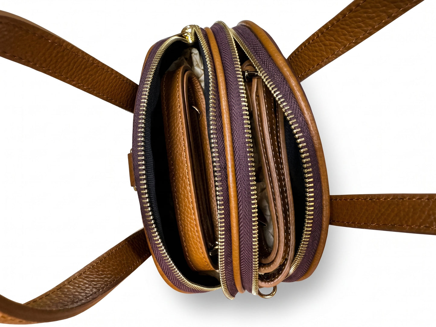 Structured Handbag and Backpack in Denuine Dollaro Leather - Made in Italy - Art. 26112