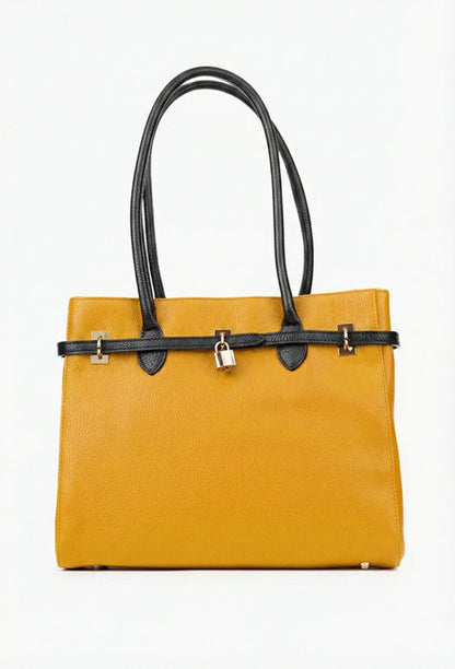 Structured Crossbody Bag in Genuine Dollar Leather - Made in Italy - Art. 25401