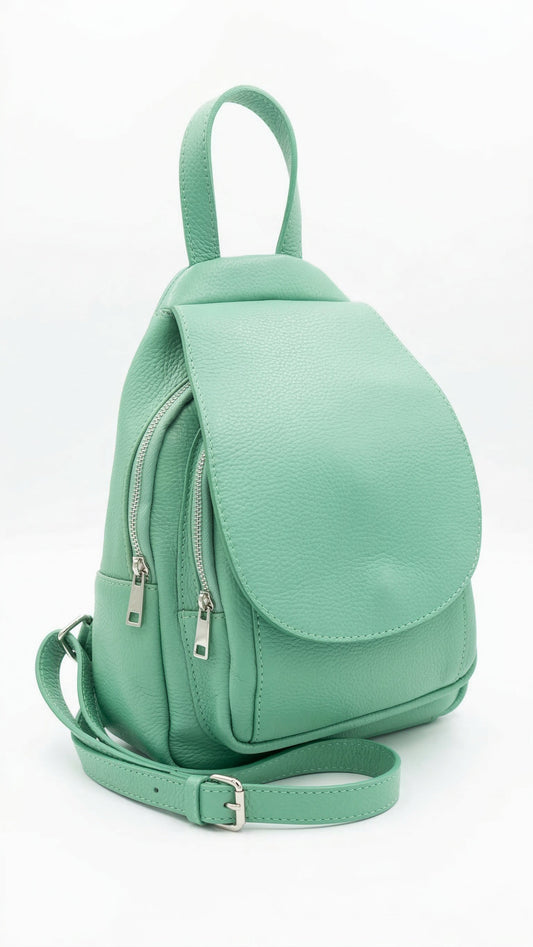 Soft Backpack in Genuine Dollaro Leather - Made in Italy - Art. 26066