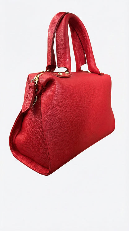 Structured Handbag in Genuine Dollaro Leather - Made in Italy - Art. 26051D