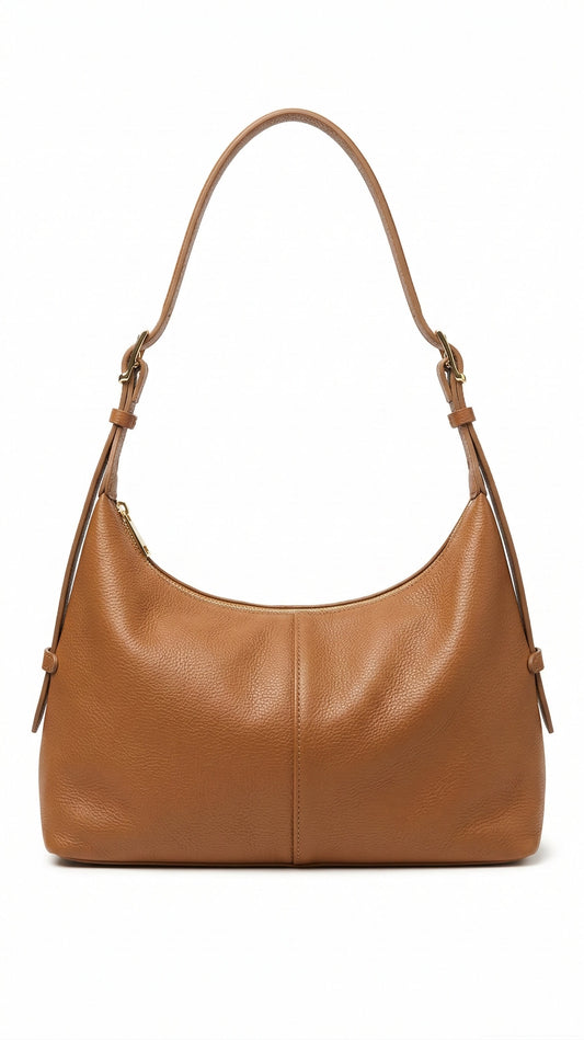 Soft Shoulder Bag in Genuine Dollaro Leather - Made in Italy - Art. 26061