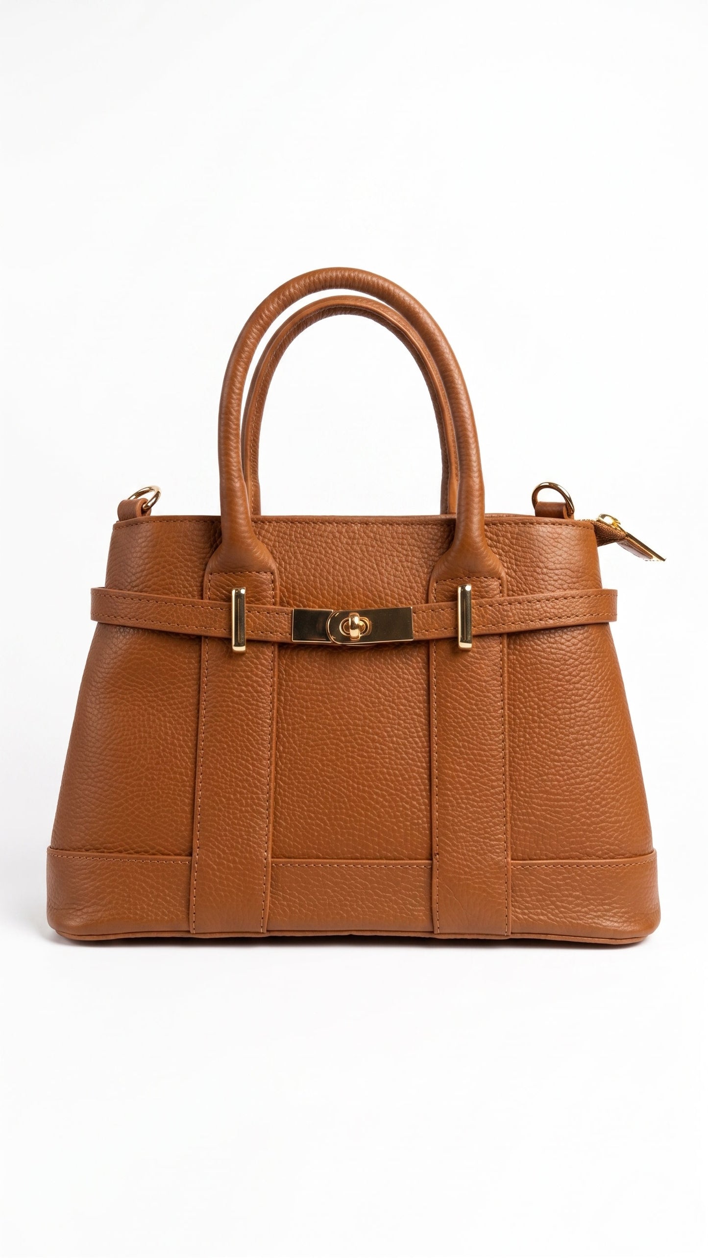 Structured Handbag in Genuine Dollaro Leather - Made in Italy - Art. 26090