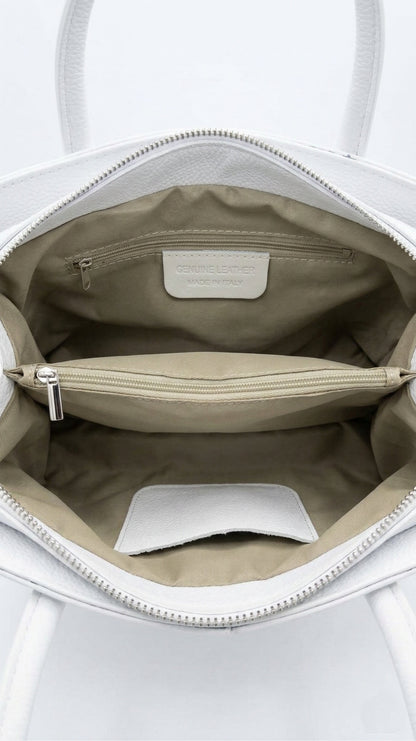 Structured Handbag in Genuine Dollaro Leather - Made in Italy - Art. 26063