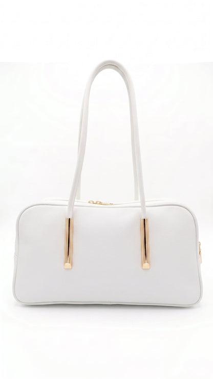 Structured Shoulder Bag in Genuine Dollaro Leather - Made in Italy - Art. 26097